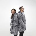 Sweat Gris à Capuche Intérieur Sherpa, Idéal pour Moments Cocooning