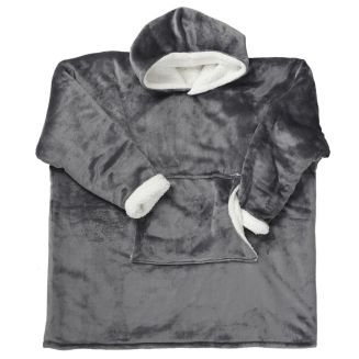 Sweat Gris à Capuche Intérieur Sherpa, Idéal pour Moments Cocooning