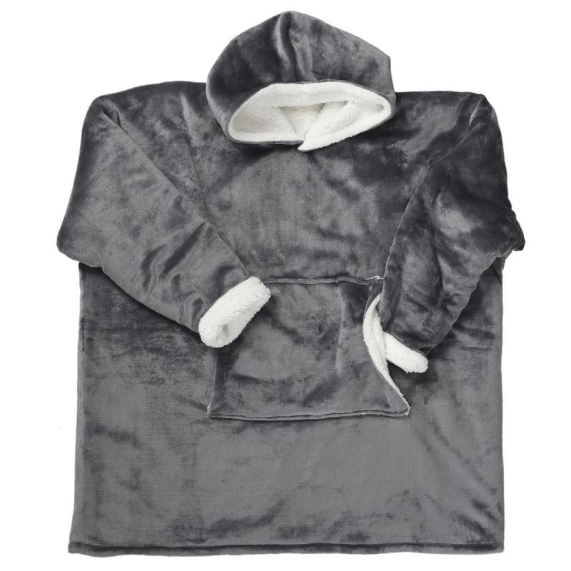 Sweat Gris à Capuche Intérieur Sherpa, Idéal pour Moments Cocooning