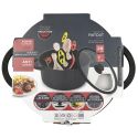 Faitout en Fonte Aluminium 28cm avec Couvercle en Verre et Aeration