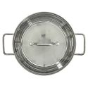 Faitout en Inox avec Couvercle en Verre 24cm - Inox, Tous Feux, Lave-Vaisselle, Cuisson Homogène