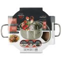 Faitout en Inox avec Couvercle en Verre 24cm - Inox, Tous Feux, Lave-Vaisselle, Cuisson Homogène