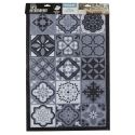 Tapis PVC 40x60 cm, Effet Carreaux de Ciment, Idéal pour Entrée ou Cuisine