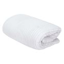 Plaid Flanelle Côtelé 180x220cm Blanc et Sherpa