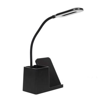 Lampe LED de bureau 3 en 1 avec support chargeur induction smartphone et pot à crayon
