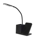 Lampe LED de bureau 3 en 1 avec support chargeur induction smartphone et pot à crayon