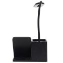 Lampe LED de bureau 3 en 1 avec support chargeur induction smartphone et pot à crayon