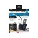 Lampe LED de bureau 3 en 1 avec support chargeur induction smartphone et pot à crayon