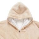 Sweat plaid à Capuche Fermeture Intérieure Beige, Confort et Chaleur Cocooning