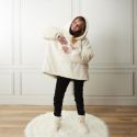 Sweat Plaid Blanc Ultra-Confort, Imitation Fourrure et Chaleur Cocooning