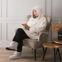 Sweat Plaid Blanc Ultra-Confort, Imitation Fourrure et Chaleur Cocooning