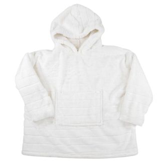 Sweat Plaid Blanc Ultra-Confort, Imitation Fourrure et Chaleur Cocooning