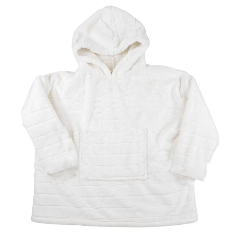 Sweat Plaid Blanc Ultra-Confort, Imitation Fourrure et Chaleur Cocooning