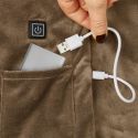 Poncho Plaid Polaire Chauffant Gris Anthracite