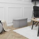 Coffre Banc Pliable Gris 76x38 cm