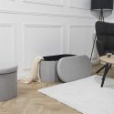 Coffre Banc Pliable Gris 76x38 cm