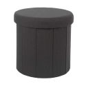Pouf Coffre Pliable Noir 38x38 cm