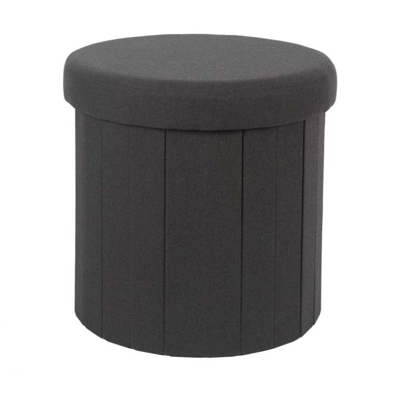 Pouf Coffre Pliable Noir 38x38 cm