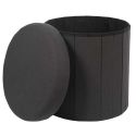 Pouf Coffre Pliable Noir 38x38 cm
