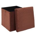 Pouf Coffre Pliable Côtelé Terracotta 38x38 cm