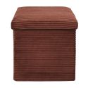 Pouf Coffre Pliable Côtelé Terracotta 38x38 cm