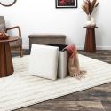 Pouf Coffre Pliable Côtelé Beige 38x38 cm