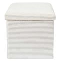 Pouf Coffre Pliable Côtelé Beige 38x38 cm
