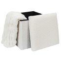 Pouf Coffre Pliable Côtelé Beige 38x38 cm