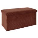 Banc Coffre Pliable Côtelé Terracotta 76x38 cm