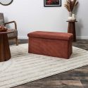 Banc Coffre Pliable Côtelé Terracotta 76x38 cm