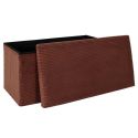 Banc Coffre Pliable Côtelé Terracotta 76x38 cm