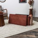 Banc Coffre Pliable Côtelé Terracotta 76x38 cm
