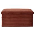 Banc Coffre Pliable Côtelé Terracotta 76x38 cm