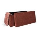 Banc Coffre Pliable Côtelé Terracotta 76x38 cm