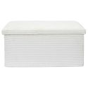 Banc Coffre Pliable Côtelé Beige 76x38 cm