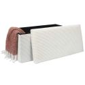 Banc Coffre Pliable Côtelé Beige 76x38 cm
