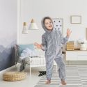 Combinaison Sherpa Enfant Gris, Confort Ultime, Idéale pour les Soirées Pyjama