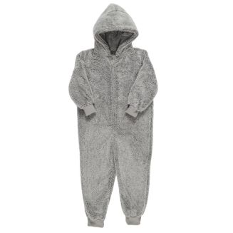 Combinaison Sherpa Enfant Gris, Confort Ultime, Idéale pour les Soirées Pyjama