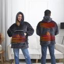 Sweat Plaid Chauffant Gris avec Chauffage USB, Ultra-Doux