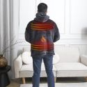 Sweat Plaid Chauffant Gris avec Chauffage USB, Ultra-Doux