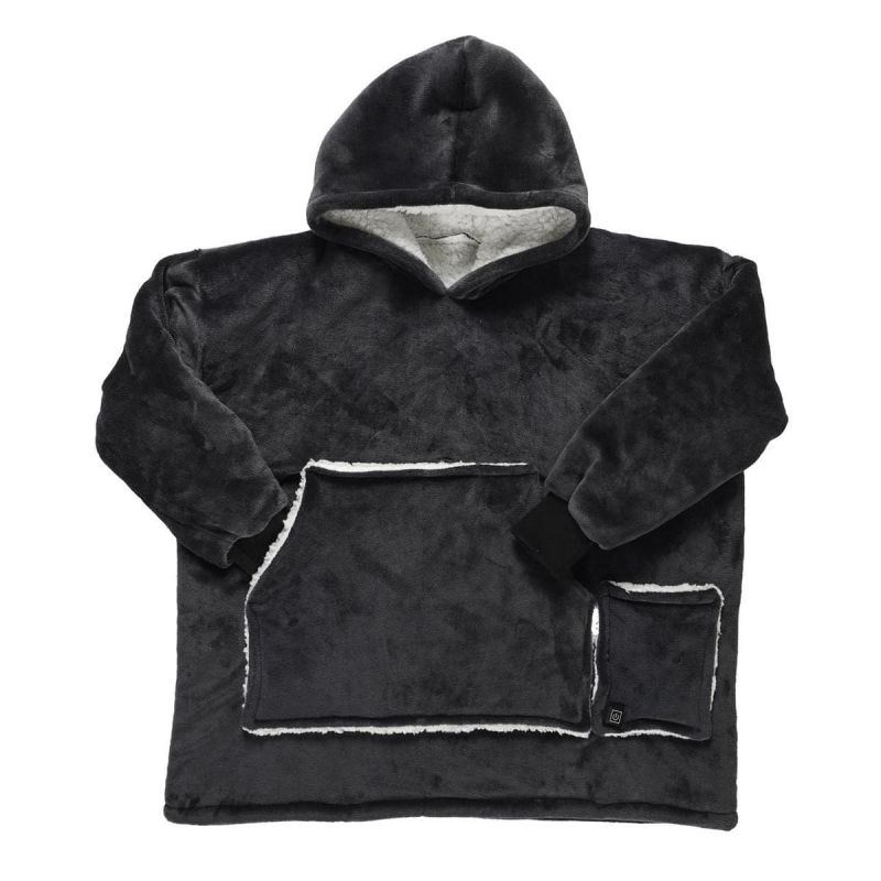 Sweat Plaid Chauffant Gris avec Chauffage USB, Ultra-Doux