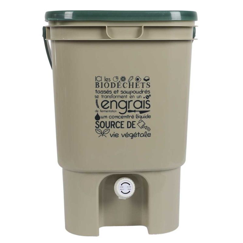 Composteur de Cuisine 19L avec Robinet pour Engrais Liquide