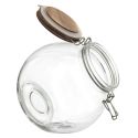 Bocal en verre à 2 positions avec bouchon en acacia