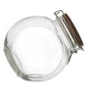 Bocal en verre à 2 positions avec bouchon en acacia