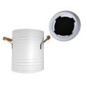 Poubelle à Compost 4L Métal avec Couvercle et Poignées en Bois