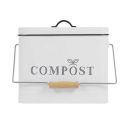 Poubelle à Compost 10L Métal avec Poignée et Couvercle avec Filtre