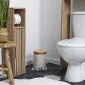Poubelles à Pédale 12L et 3L en Métal et Bambou Blanc