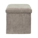 Pouf Coffre Pliable Côtelé Taupe 38x38 cm