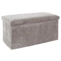 Banc Coffre Pliable Côtelé Taupe 76x38 cm