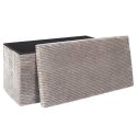 Banc Coffre Pliable Côtelé Taupe 76x38 cm